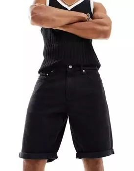 Черные джинсовые шорты узкого кроя Calvin Klein