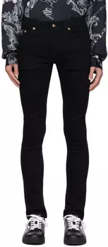 Черные джинсы скинни Versace Jeans Couture