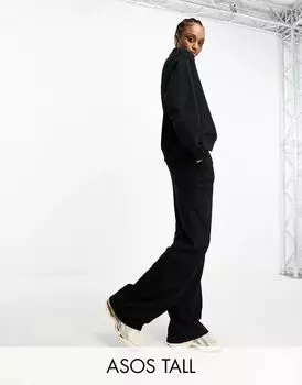 Черные джоггеры прямого кроя ASOS DESIGN Tall