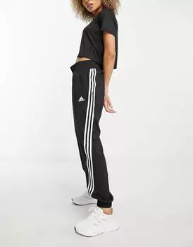 Черные джоггеры с 3 полосками adidas Training Train Icons