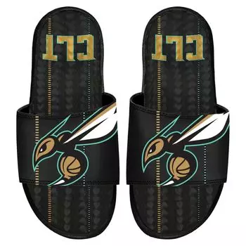 Черные гелевые шлепанцы ISlide Charlotte Hornets 2022/23 City Edition