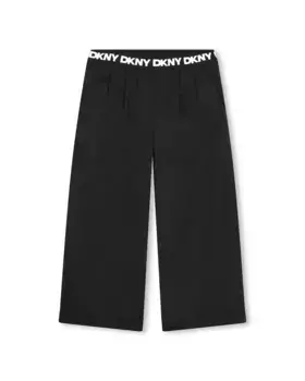 Черные хлопковые брюки для девочки DKNY