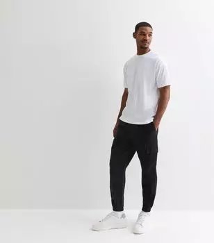 Черные хлопковые брюки карго с манжетами New Look, черный