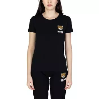 Черные хлопковые топ и футболка Moschino