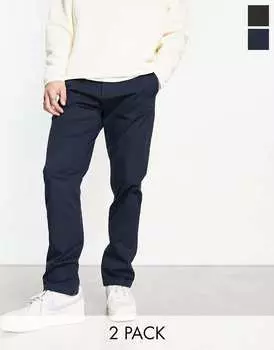 Черные и темно-синие брюки чинос Pull&Bear (2 шт.)