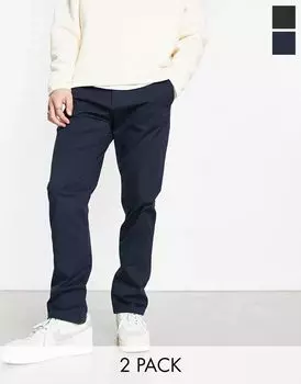 Черные и темно-синие брюки чинос Pull&Bear (2 шт.)