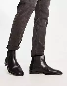 Черные кожаные ботинки челси ASOS