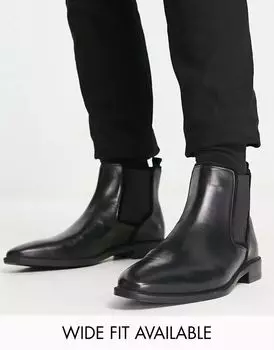 Черные кожаные ботинки челси ASOS
