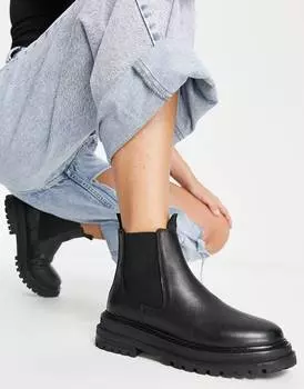 Черные кожаные ботинки челси ASOS DESIGN Appreciate