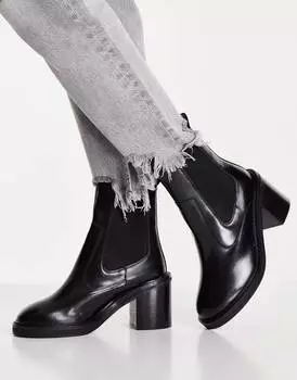 Черные кожаные ботинки челси ASOS DESIGN Runaway