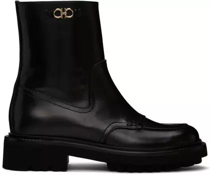 Черные кожаные ботинки Oreste Ferragamo