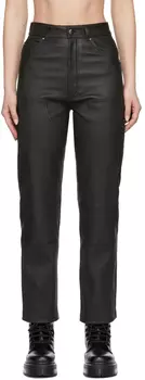 Черные кожаные брюки плотника AMIRI