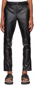 Черные кожаные брюки sacai