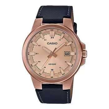 Черные кожаные часы Casio