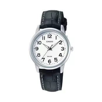 Черные кожаные часы Casio