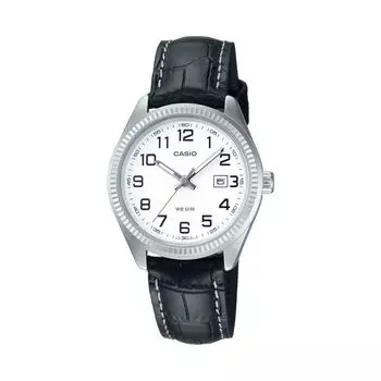 Черные кожаные часы Casio