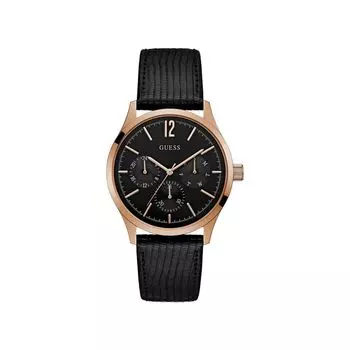 Черные кожаные часы GUESS