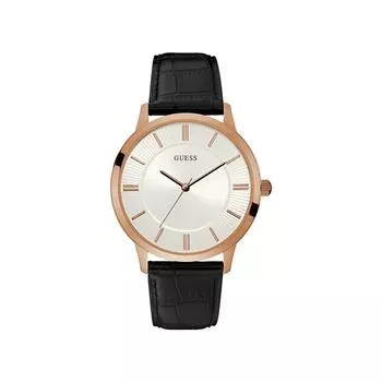 Черные кожаные часы GUESS