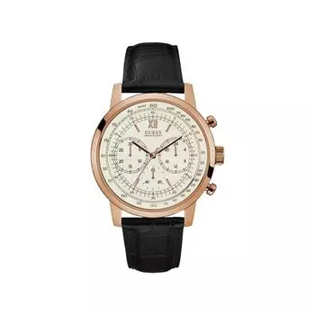 Черные кожаные часы GUESS