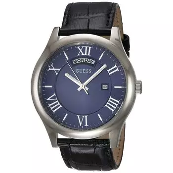 Черные кожаные часы GUESS