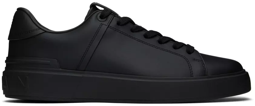 Черные кожаные кроссовки B-Court Balmain