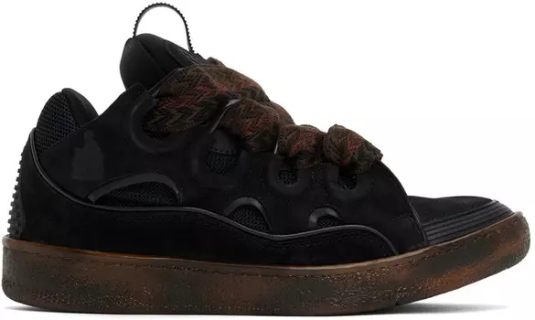 Черные кожаные кроссовки Curb Lanvin