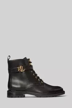 Черные кожаные мотоциклетные ботинки Elridge с монограммным логотипом Lauren Ralph Lauren, черный