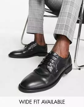 Черные кожаные туфли дерби ASOS DESIGN