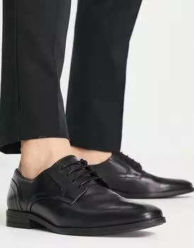 Черные кожаные туфли дерби ASOS DESIGN