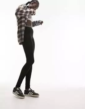 Черные леггинсы с логотипом Topshop