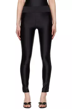 Черные леггинсы с логотипом Versace Jeans Couture
