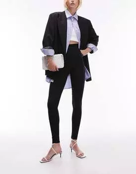 Черные леггинсы с завышенной талией Topshop