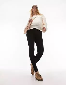 Черные леггинсы с завышенной талией Topshop