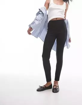 Черные леггинсы в рубчик Topshop