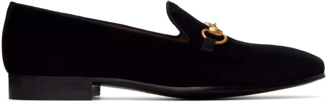 Черные лоферы Horsebit Gucci