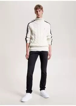 Черные мужские джинсовые брюки Slim Fit с нормальной талией и нормальными штанинами Tommy Hilfiger