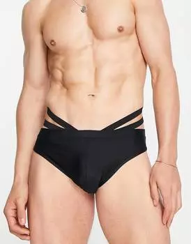 Черные плавки с вырезами ASOS DESIGN
