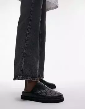 Черные плетеные мюли Topshop Beau