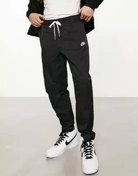 Черные плетеные зауженные брюки Nike Club
