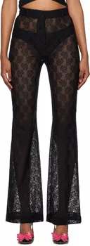 Черные прозрачные брюки Moschino