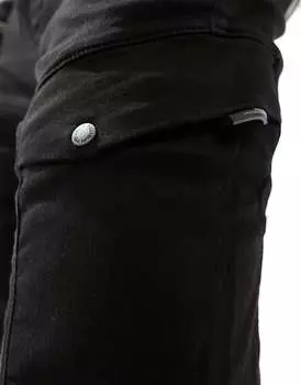 Черные прямые брюки карго Pull&Bear