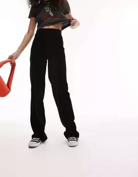 Черные прямые брюки Topshop