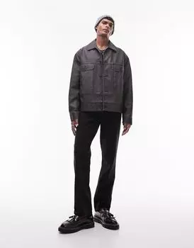 Черные прямые джинсы Topman