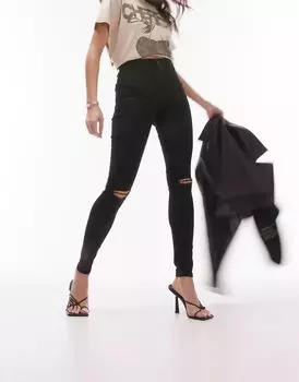 Черные рваные джинсы Topshop Joni