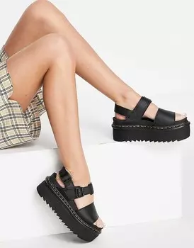 Черные сандалии Dr Martens Voss Quad