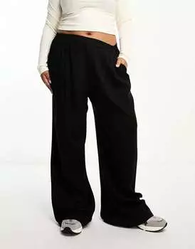 Брюки ASOS Curve широкие на резинке, черный