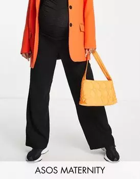Черные широкие брюки из льняного микса ASOS DESIGN Maternity ASOS