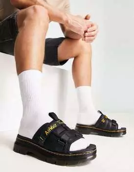 Черные шлепанцы Dr Martens Ayce