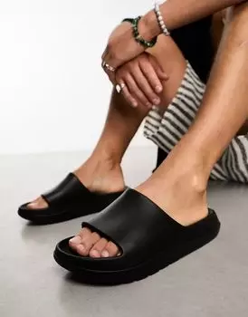 Черные шлепанцы на массивной подошве ASOS