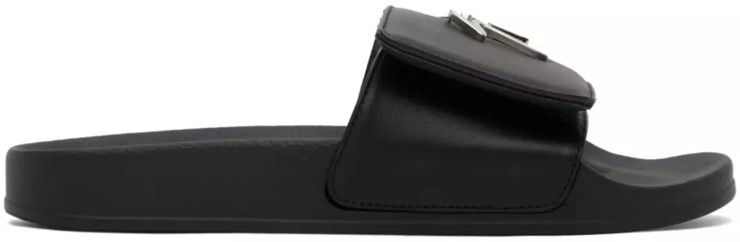 Черные шлепанцы New Brett Giuseppe Zanotti